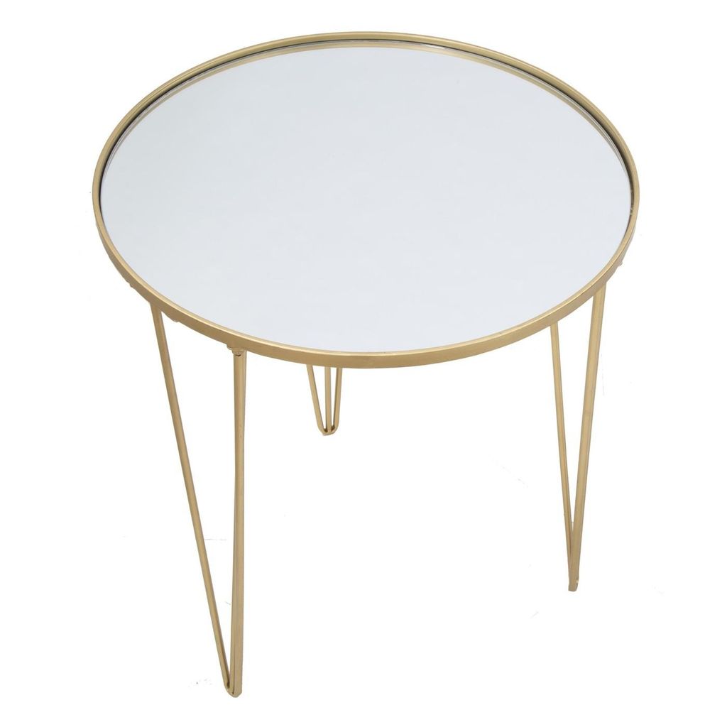 Kerek tükrös asztalka, három lábbal, 50 cm, arany - tamara - butopêa